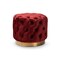 Baxton Studio Valeria Glam Burgundy Red Velvet Fabric Upholstered Gold-Finished Button Tufted Ottoman